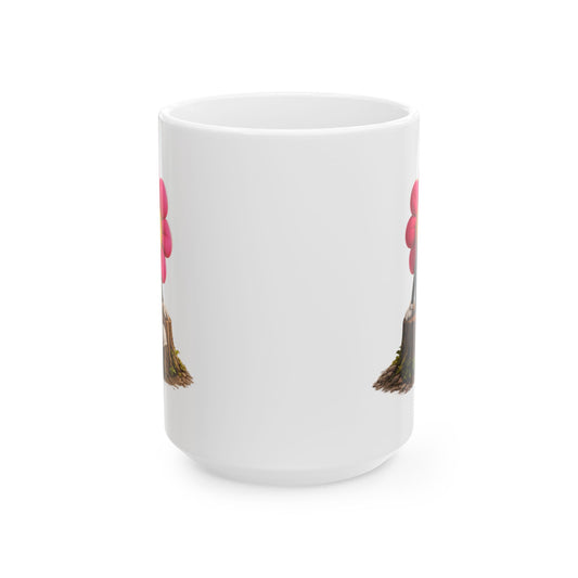Bloom on a Log: Right Angle™ Ceramic Mug