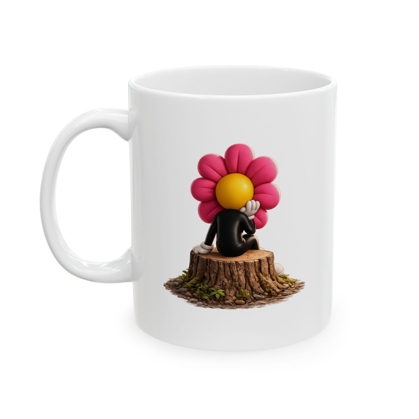 Bloom on a Log: Right Angle™ Ceramic Mug
