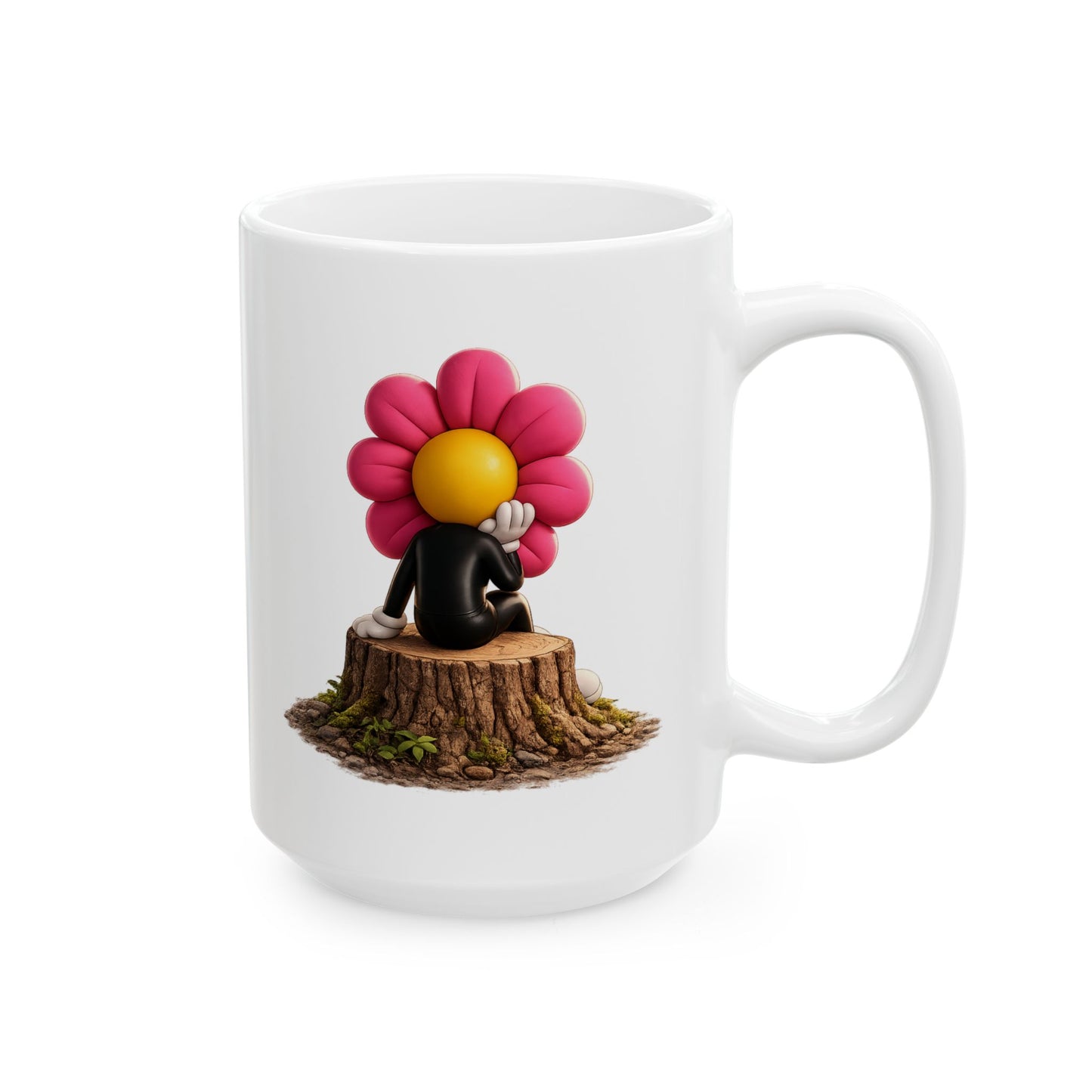 Bloom on a Log: Right Angle™ Ceramic Mug
