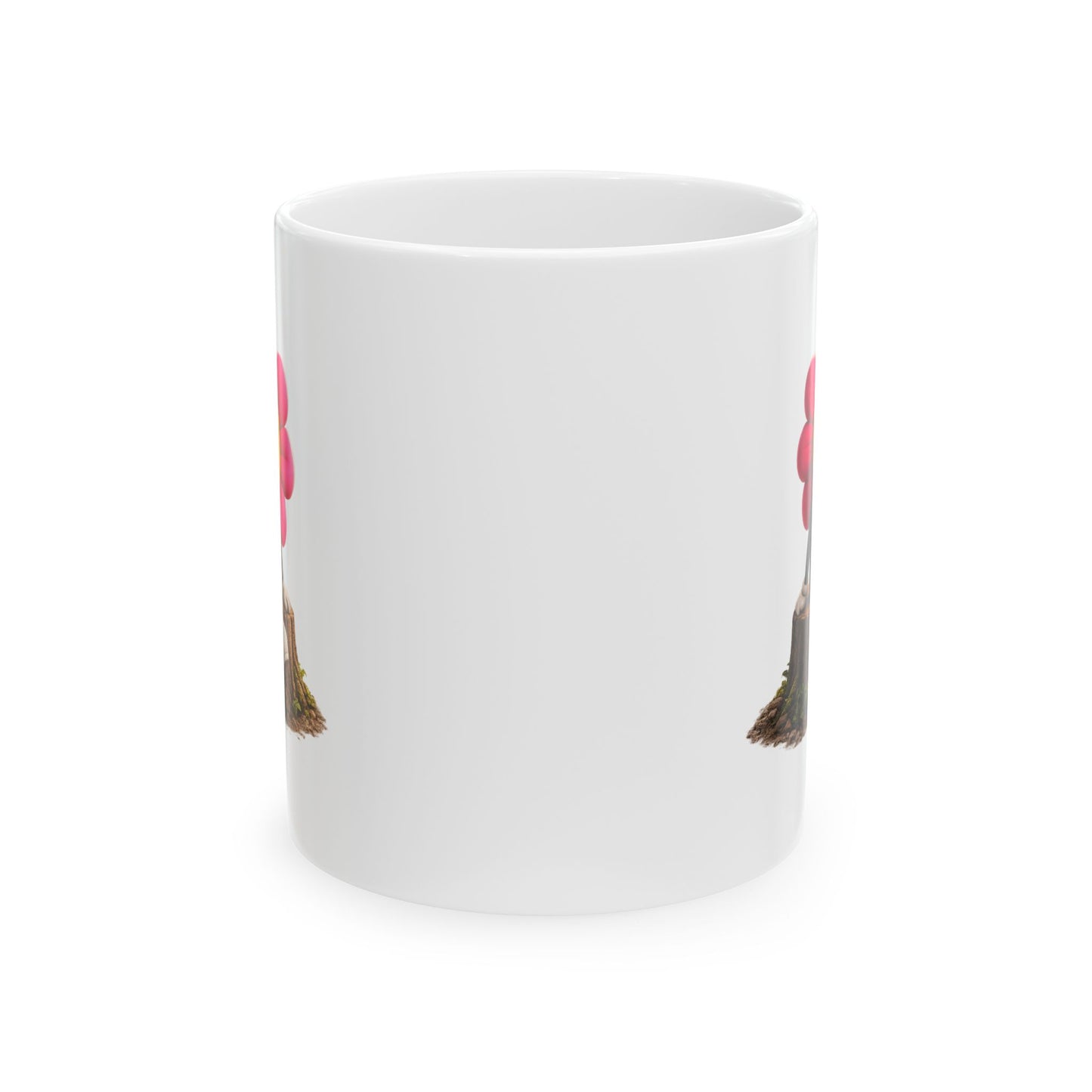 Bloom on a Log: Left Angle™ Ceramic Mug