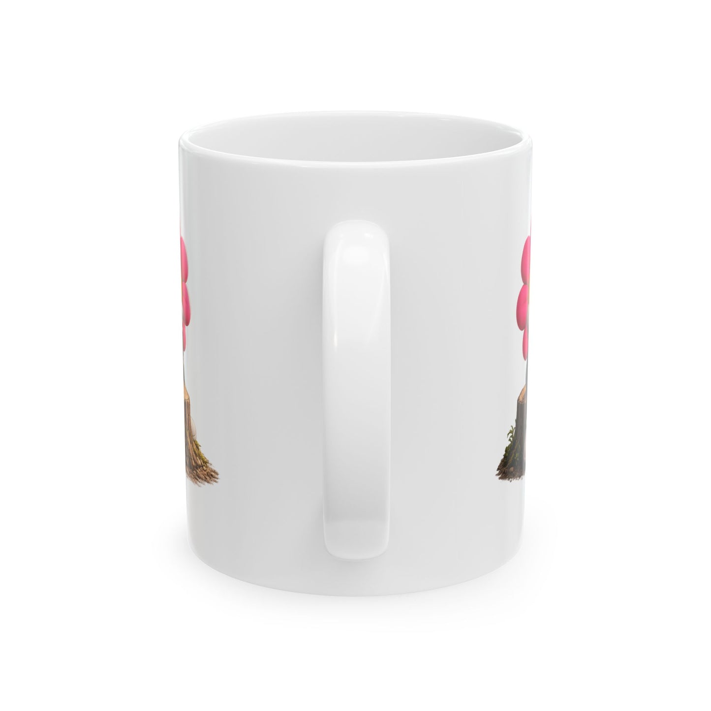 Bloom on a Log: Left Angle™ Ceramic Mug