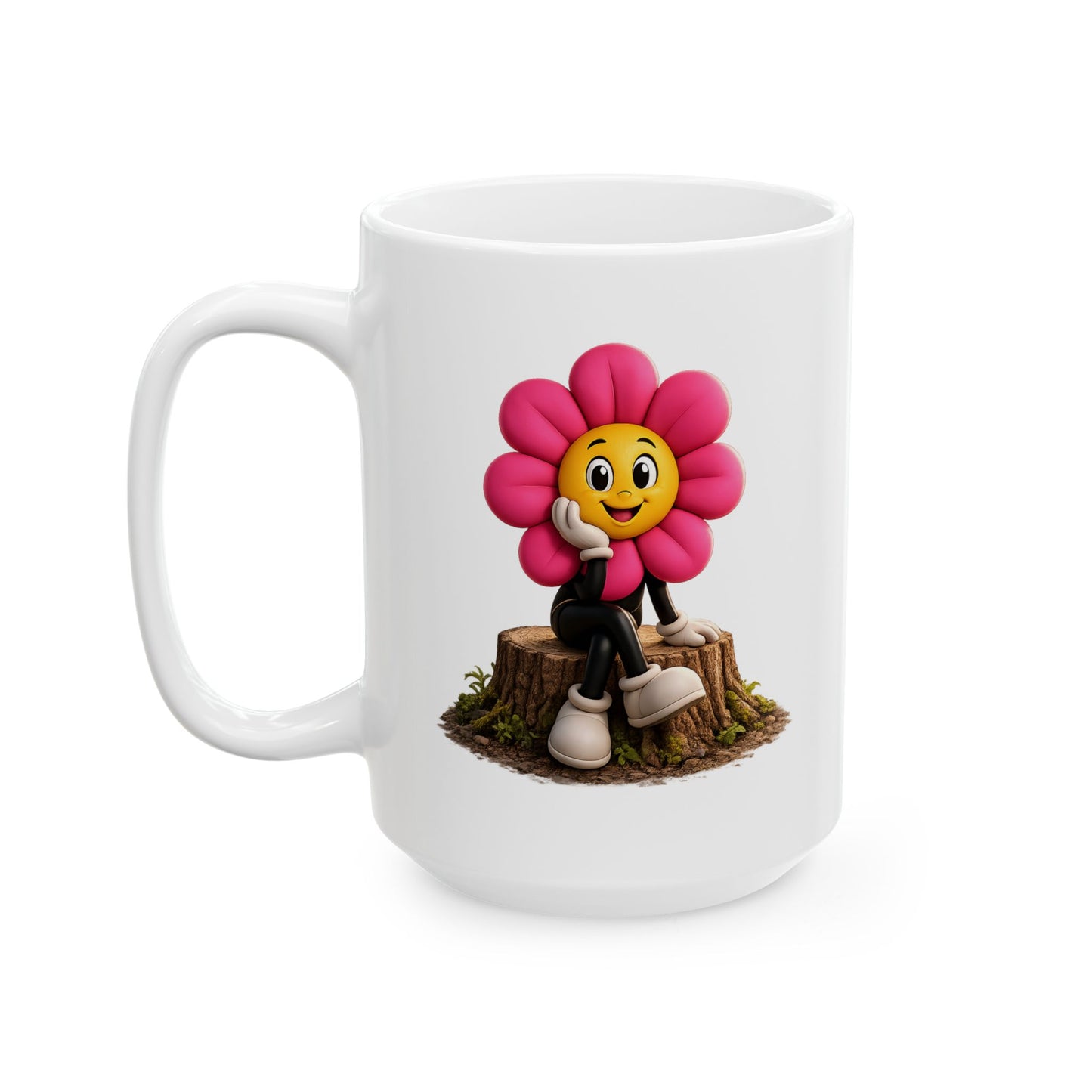 Bloom on a Log: Right Angle™ Ceramic Mug