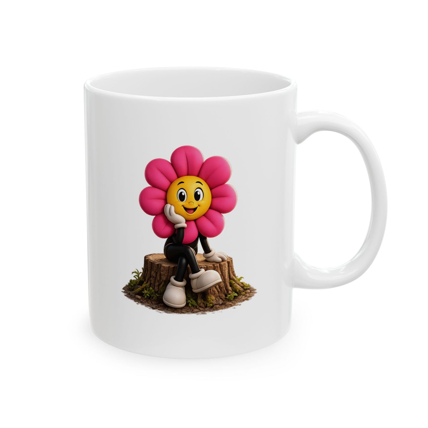 Bloom on a Log: Right Angle™ Ceramic Mug